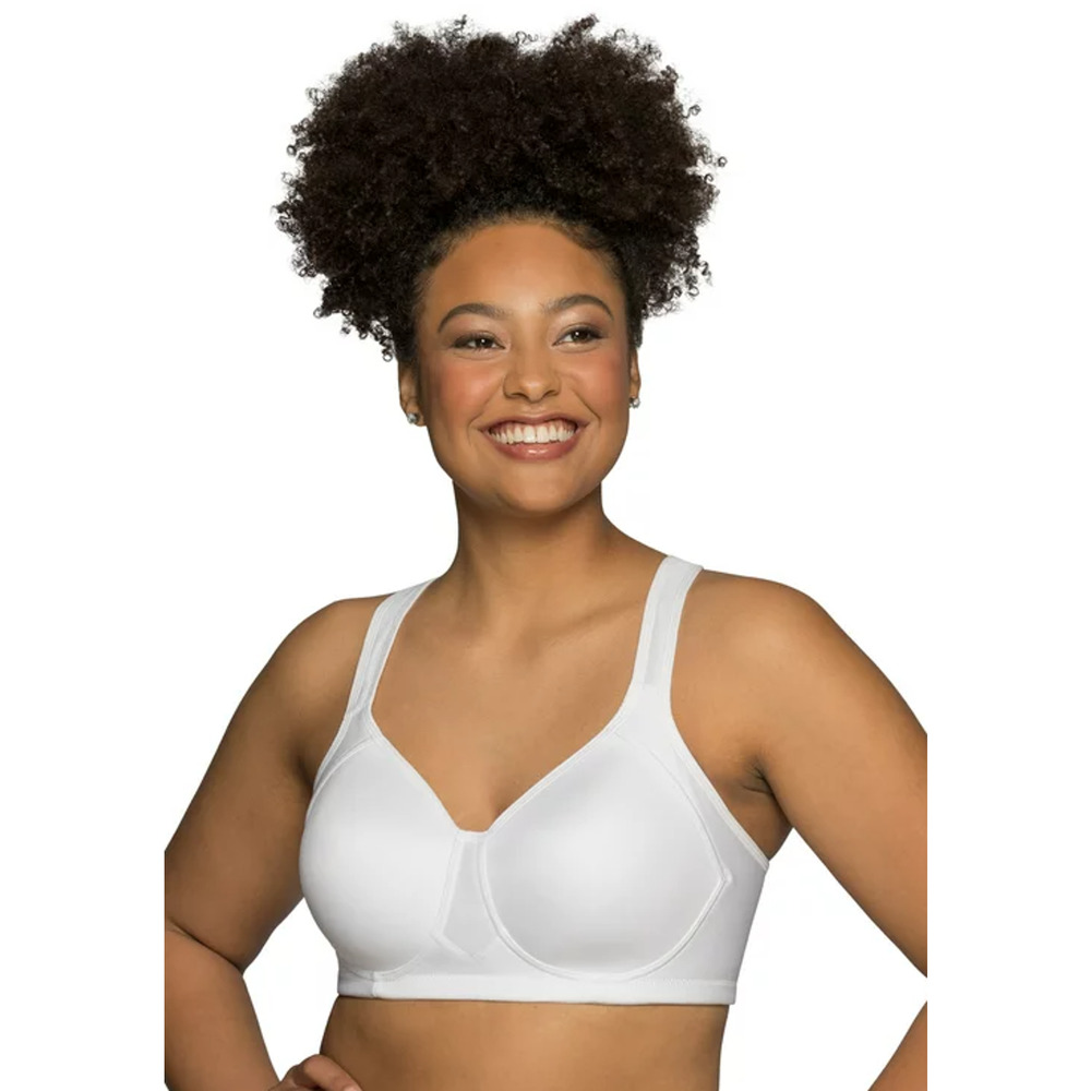 Vanity Fair‎ White Full Figure Medium Impact Wire Free Sport Bra Size 42DDD